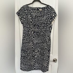 J. Crew Navy and White Geometric Dress